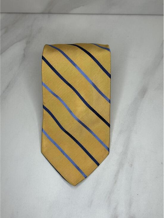Brooks Brothers Other - Brooks Brothers Makers yellow blue repp striped English silk-cotton blend tie
